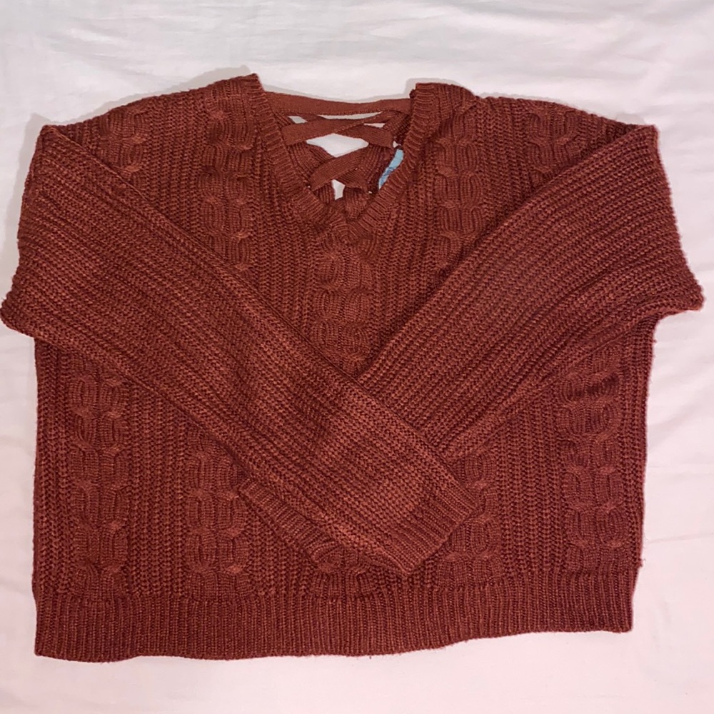 Derek Heart Burgundy Sweater